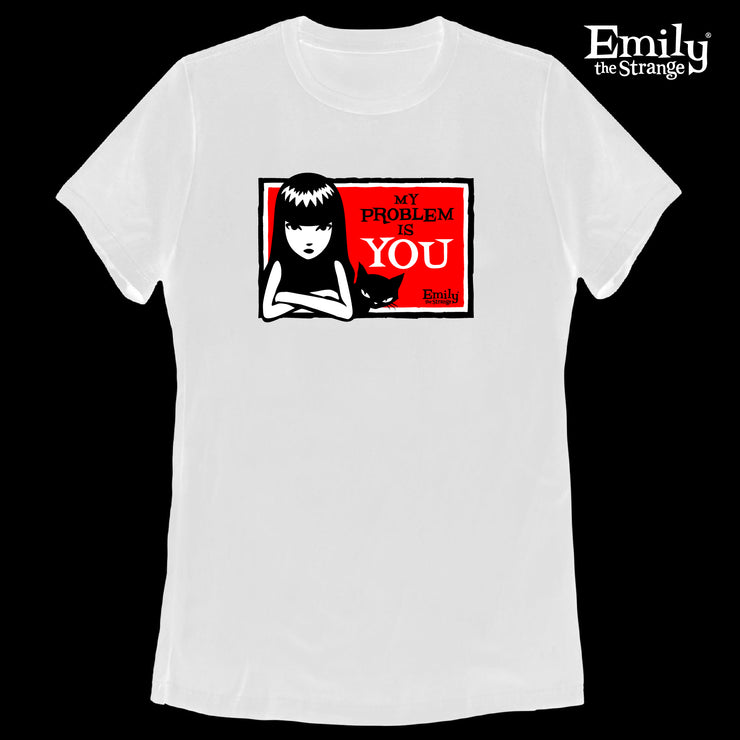 My Problem Is You Badge White Fitted Tee
