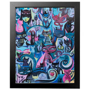 100 Cats 11x14" Art Print Framed or Unframed