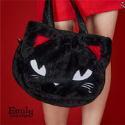 Emily The Strange Fuzzy Cat Head Bag