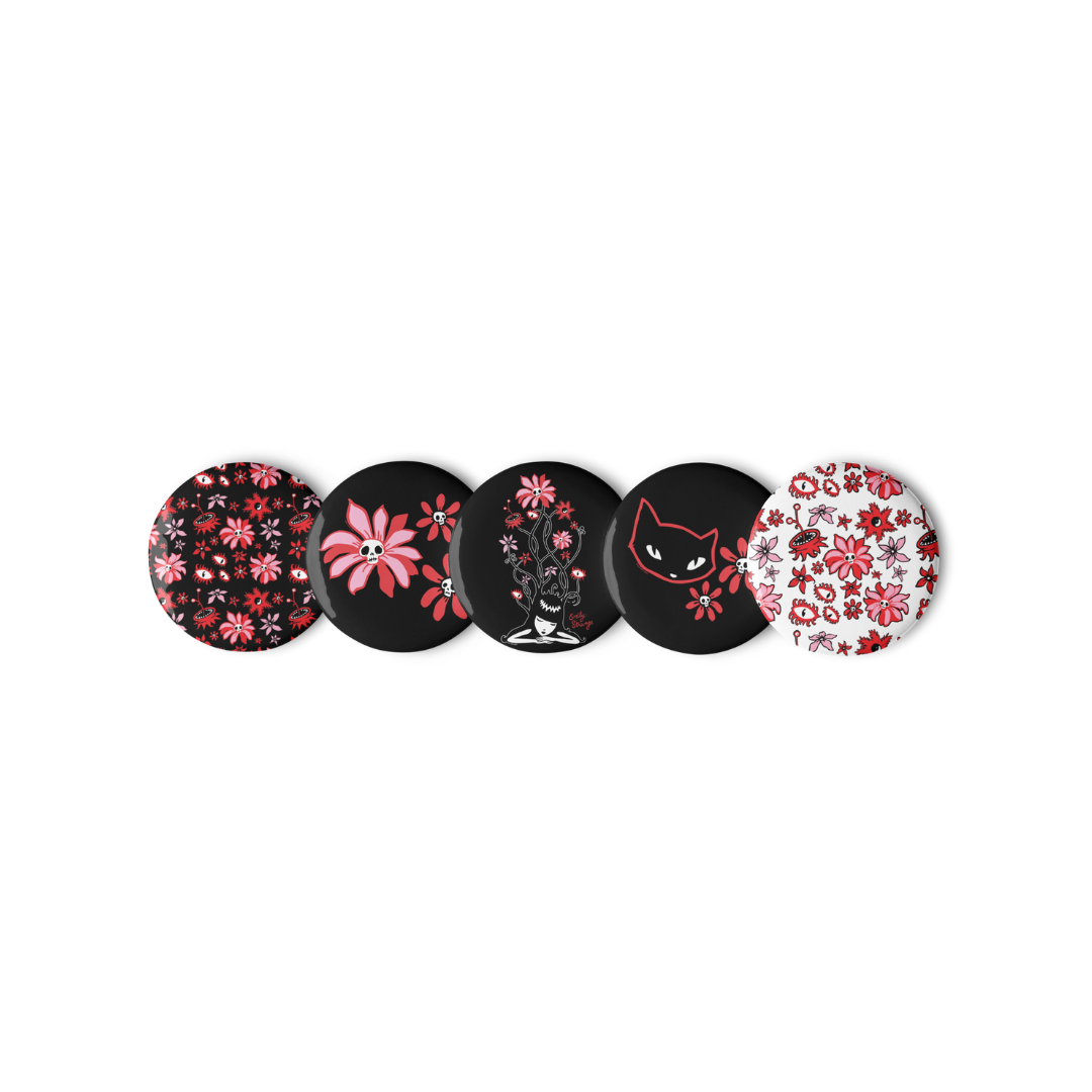 Strange Flowers Pinback Buttons
