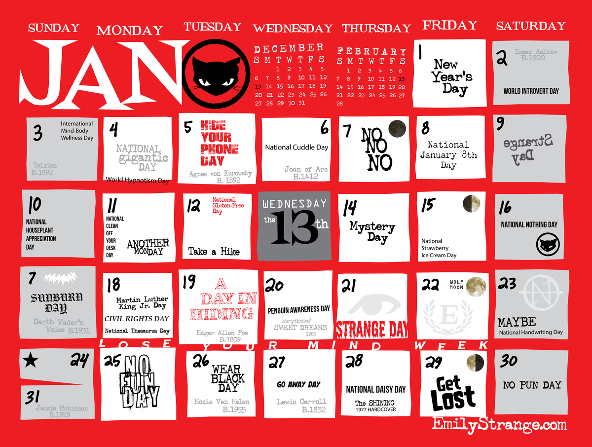 2027 Emily the Strange Calendar