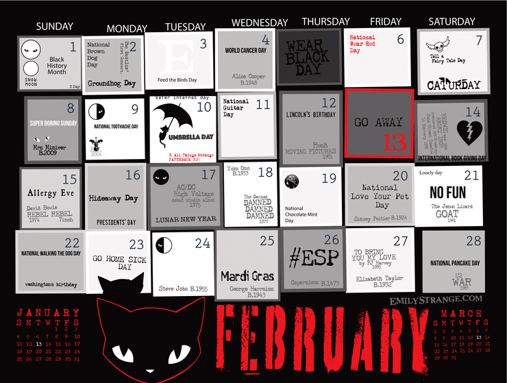 2026 Emily the Strange Calendar
