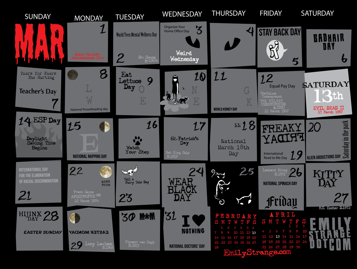 2027 Emily the Strange Calendar