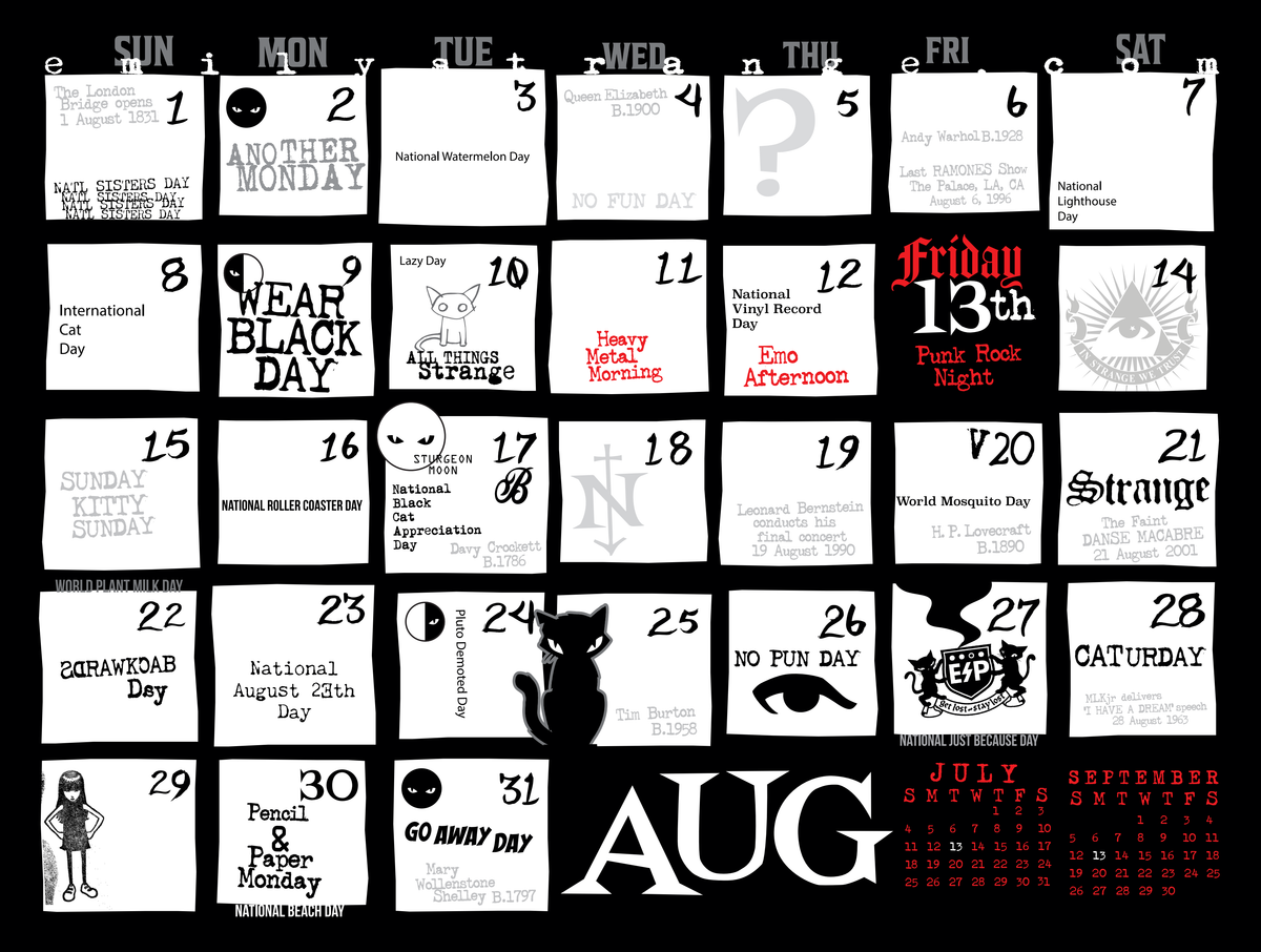 2027 Emily the Strange Calendar