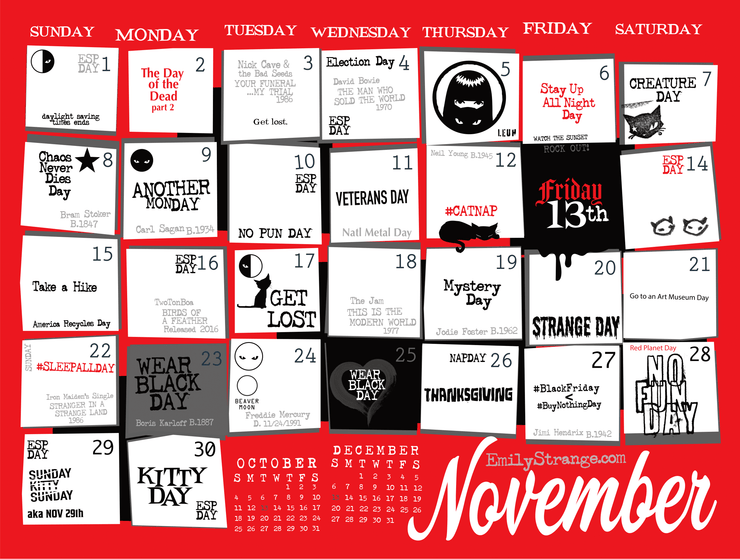 2026 Emily the Strange Calendar