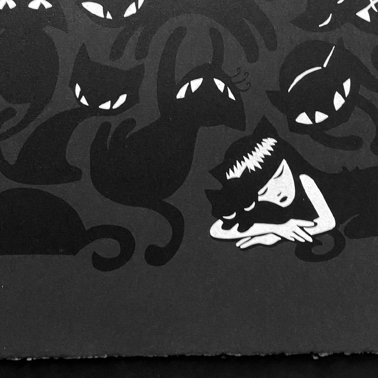Black Cat Nap 13th Anniversary Serigraph 