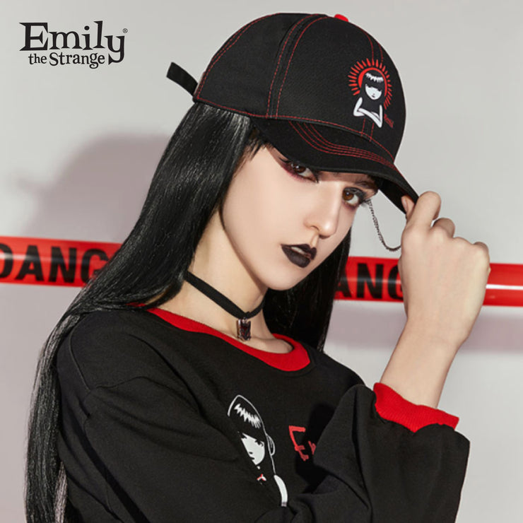 Emily The Strange Red Stitch Baseball Cap