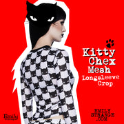 Kitty Chex Mesh Longsleeve Crop