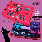 Emily The Strange No Show Socks 12 Pair Gift Box