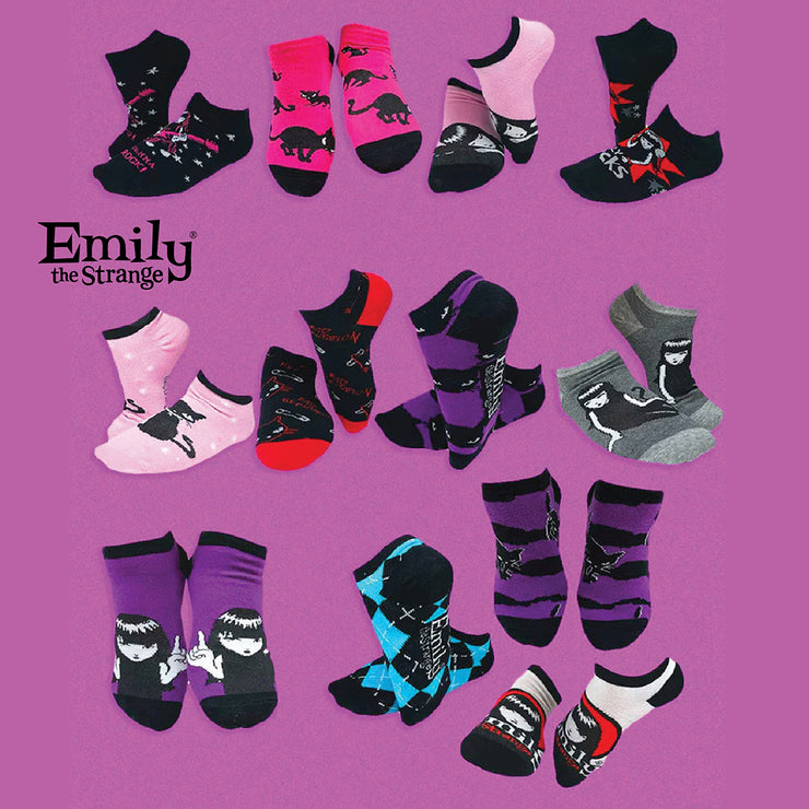 Emily The Strange No Show Socks 12 Pair Gift Box