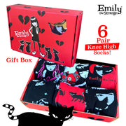 Emily The Strange Knee High Socks 6 Pair Gift Box