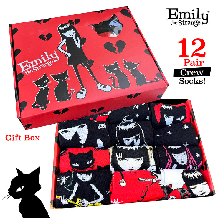 Emily Box Emily The Strange Crew Socks 12 Pair Gift Box