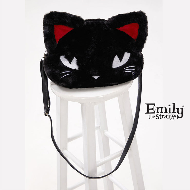 Emily The Strange Fuzzy Cat Head Bag