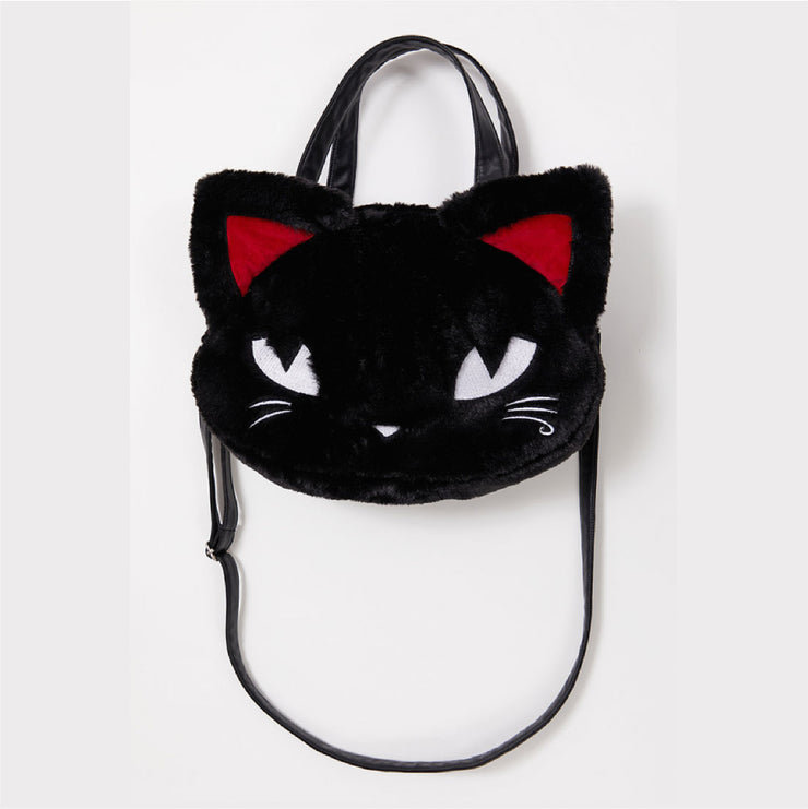 Emily The Strange Fuzzy Cat Head Bag