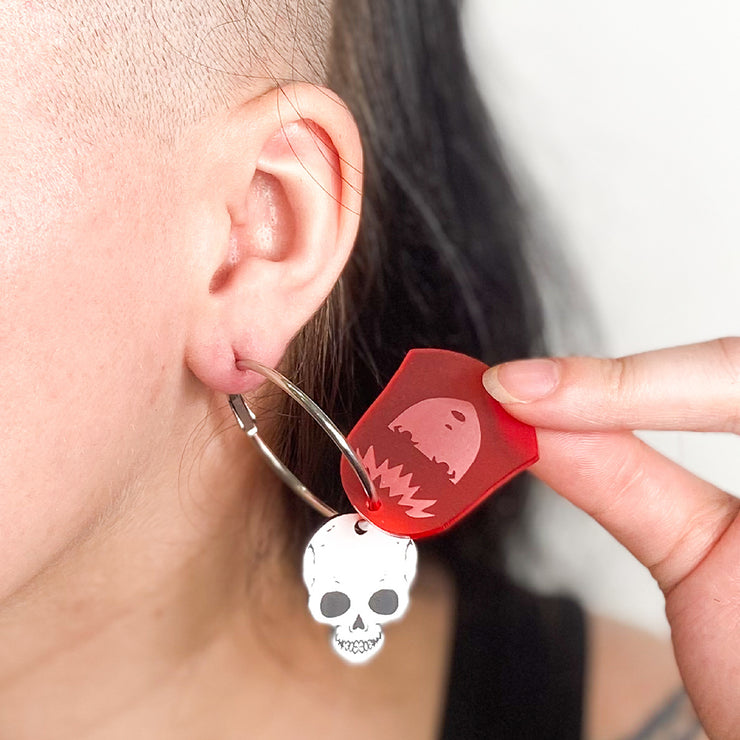 Emily The Strange X-Ray Skull Hoops