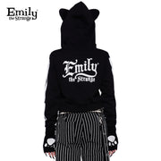 Skelly Emily Cat Crop Zip Hoodie
