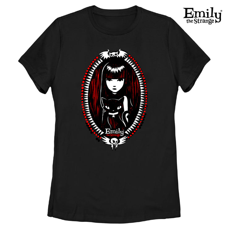 Emily Portrait Black Fitted Tee