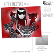 Kitty Meeting 11x14" Art Print Framed or Unframed