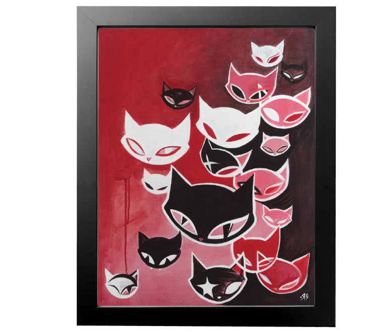 Reigning Cats 11x14" Art Print Framed or Unframed