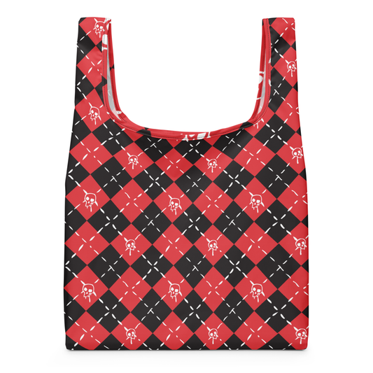 Plaid Skull Trick-or-Treat Tote