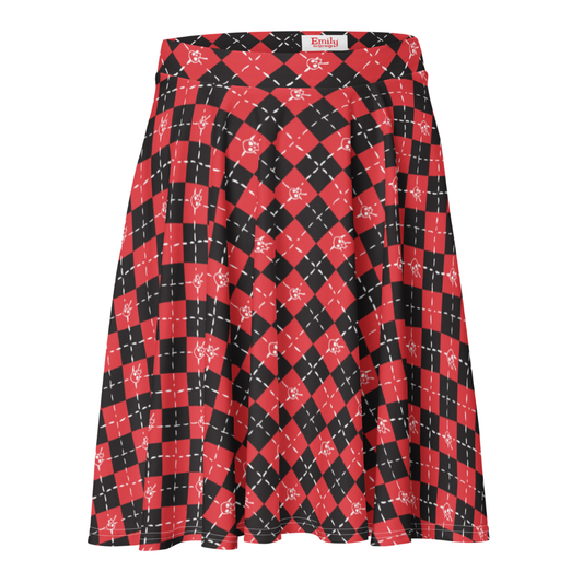 Plaid Skull Skater Skirt