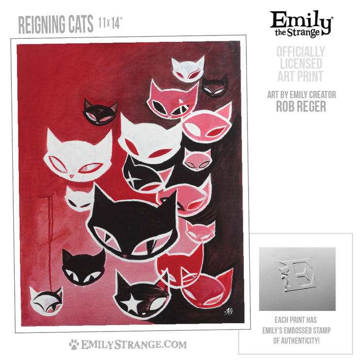 Reigning Cats 11x14" Art Print Framed or Unframed