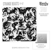 Strange Beasts 12x12" Art Print Framed or Unframed