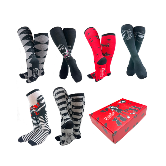 Strange Hugs Knee High Socks 6 Pair Gift Box