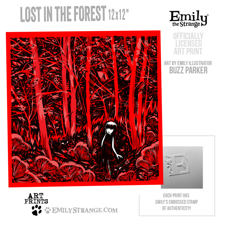 Lost In The Forest 12x12" Art Print Framed or Unframed