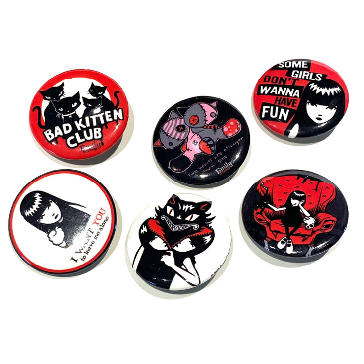 BAD KITTENS! 6-Pack of Emily Buttons